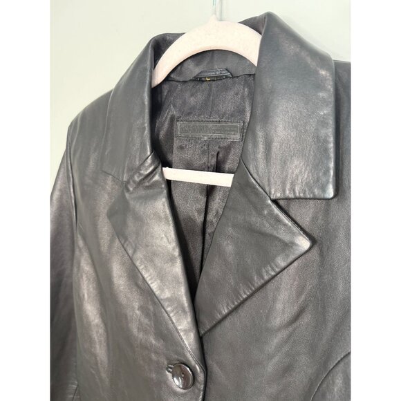 Vintage 90s Gian Mori Italian Genuine Leather Blazer, size large - Picture 4 of 14